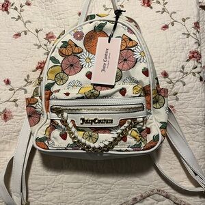 Juicy Couture cream citrus print forbidden fruit backpack